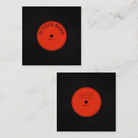 Platte-Schallplatte Quadratische Visitenkarte (Vorne/Hinten)