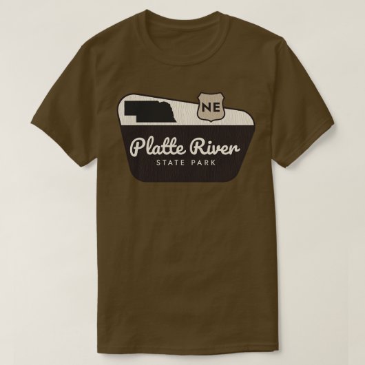 Platte Staat Park Nebraska Begrüßungszeichen T-Shirt (Design vorne)