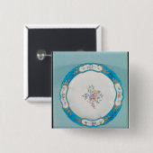 Platte verziert mit einem Blumenmuster, Sevres Button (Vorne & Hinten)