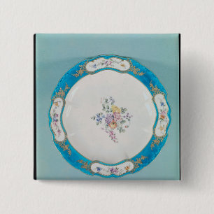 Platte verziert mit einem Blumenmuster, Sevres Button
