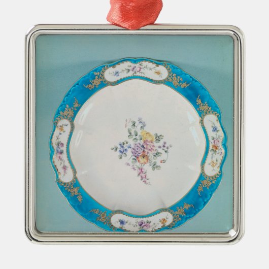 Platte verziert mit einem Blumenmuster, Sevres Ornament Aus Metall (Vorne)