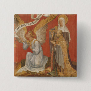 Platte von einem Diptych, der den Engel darstellt Button