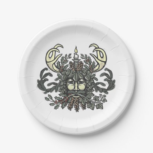 Platte Winter-Greenman Holiday/Solstice Pappteller (Vorderseite)