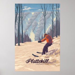 Plattekill Catskill Mountains NY USA Skigebiet Poster