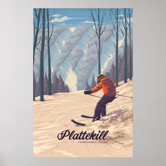 Plattekill Catskill Mountains NY USA Skigebiet Poster (Vorne)