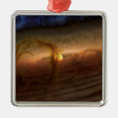 Platten aus planetbildenden Materialien, Rundstein Ornament Aus Metall (Vorne)