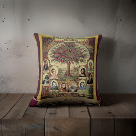 Platten Baum Keepake Burgund Kissen