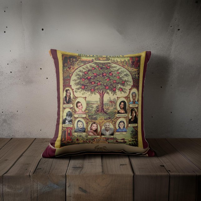 Platten Baum Keepake Burgund Kissen (Von Creator hochgeladen)