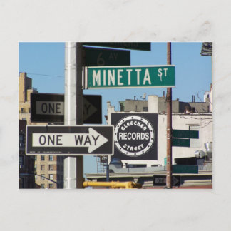 Platten der Bleecker Street Postkarte