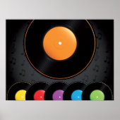 Platten der Turntable in lebhaften Farben Poster (Vorne)
