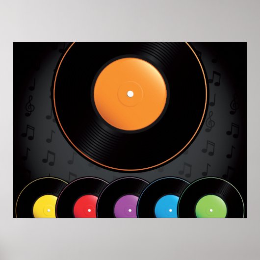 Platten der Turntable in lebhaften Farben Poster (Vorne)