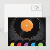 Platten der Turntable in lebhaften Farben Postkarte (Vorne/Hinten)
