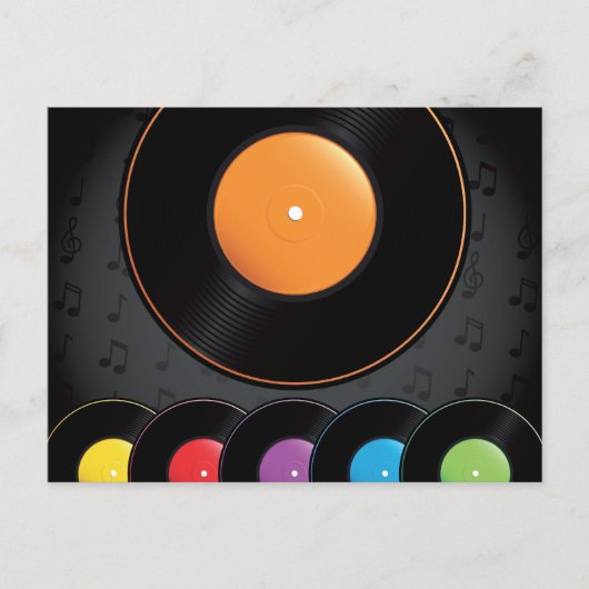 Platten der Turntable in lebhaften Farben Postkarte (Vorderseite)