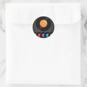 Platten der Turntable in lebhaften Farben Runder Aufkleber (Tasche)