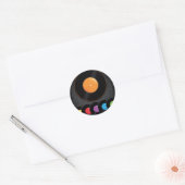 Platten der Turntable in lebhaften Farben Runder Aufkleber (Umschlag)