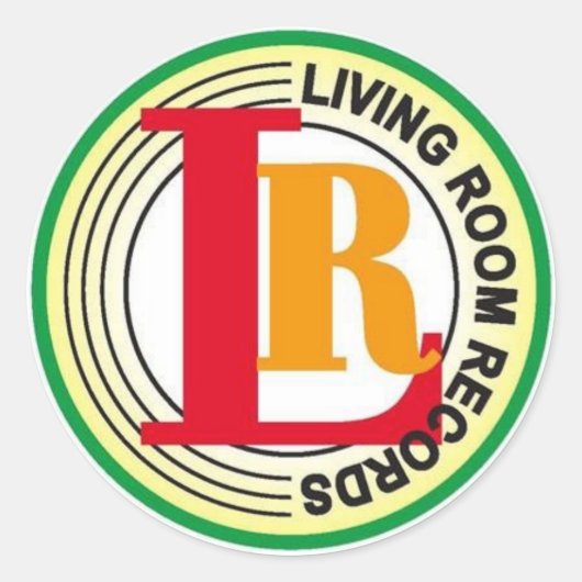 Platten im Wohnzimmer - Aufkleber (Vorderseite)