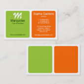 Platten - Marsgrünes und Orange Visitenkarte (Vorne/Hinten)