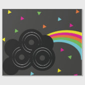 Platten Music Rainbow Geometric Geschenkpapier (Flach)