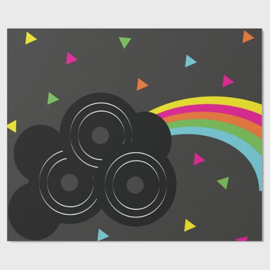 Platten Music Rainbow Geometric Geschenkpapier (Flach)