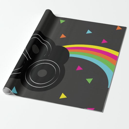 Platten Music Rainbow Geometric Geschenkpapier (Ungerollt)