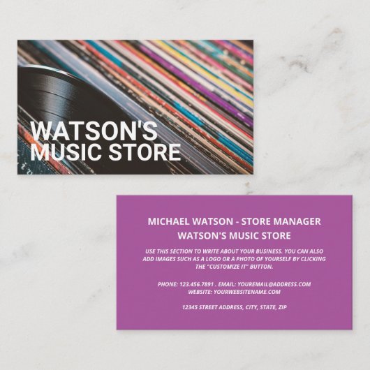 Platten, Music Store Visitenkarte (Vorne/Hinten)