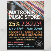 Platten, Music Store Werbung Flyer (Vorne)