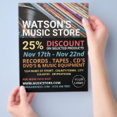 Platten, Music Store Werbung Flyer (Hand)