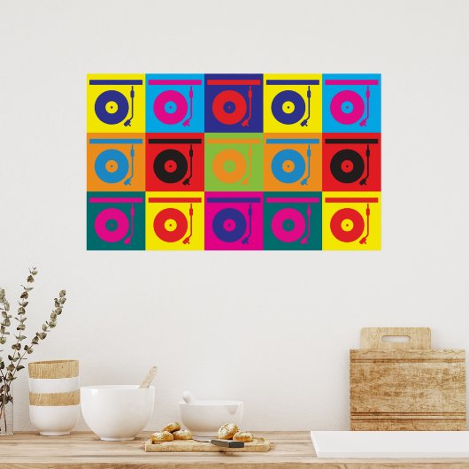 Platten Pop Kunst Poster (Küche)