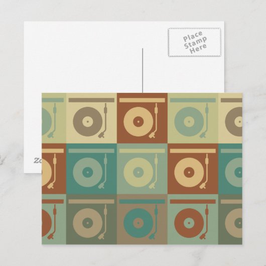 Platten Pop Kunst Postkarte (Vorne/Hinten)