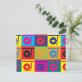 Platten Pop Kunst Postkarte (Stehend Vorderseite)