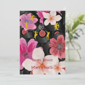 Platten Tänzer Joyfulness Pink Blume Hochzeit Einladung (Stehend Vorderseite)