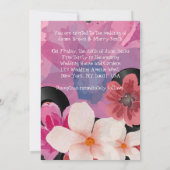 Platten Tänzer Joyfulness Pink Blume Hochzeit Einladung (Rückseite)