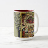 Platten-Tree personalisieren Zweifarbige Tasse (VorderseiteRechts)