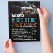 Plattenauswahl, Musik-Store-Werbung Flyer (Hand)