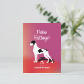 Plattendogge Weihnachtskarte Postkarte (Stehend Vorderseite)