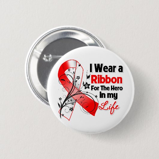 Plattenepithelkarzinom Ribbon Herd in My Life Button (Vorne & Hinten)