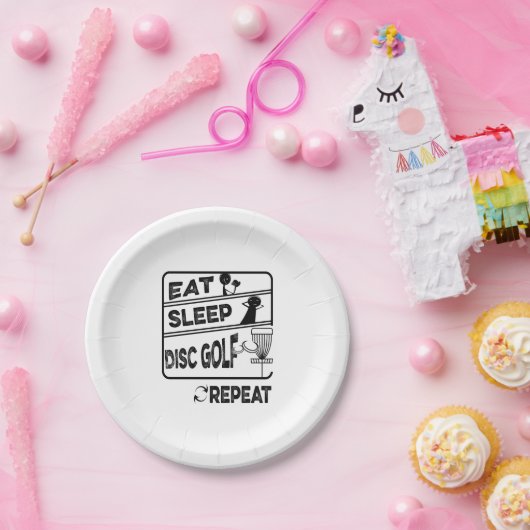 Plattengolffest Sleep Wiederholung Pappteller (Party)