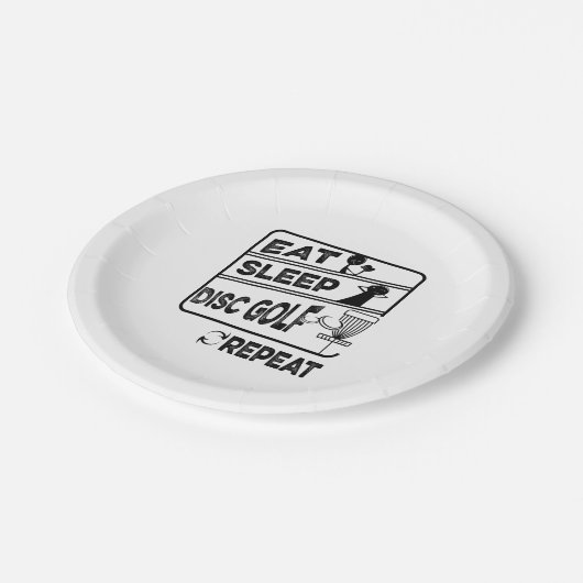 Plattengolffest Sleep Wiederholung Pappteller (Schrägansicht)