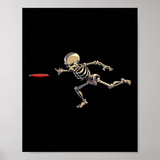 PlattenGolfplatz Skeleton Halloween Men Disc Golf Poster (Vorne)