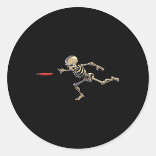 PlattenGolfplatz Skeleton Halloween Men Disc Golf  Runder Aufkleber