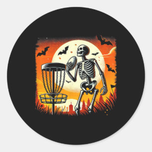 PlattenGolfspielen Skeleton Halloween Plattengolf  Runder Aufkleber