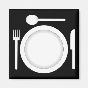 Plattenmessergabel und -löffel magnet