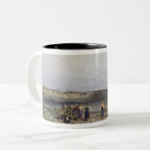 Plattensee mit dem Ufer von Akarattya, 1885 Zweifarbige Tasse (Vorderseite Links)