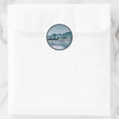 Plattensee New York Reflection Runder Aufkleber (Tasche)