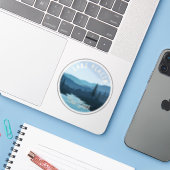 Plattensee, New Yorker Landschaft Aufkleber (Laptop mit iPhone)