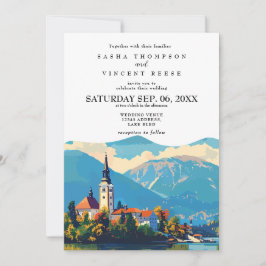 Plattensee Slowenien Einladung Hochzeit Retro