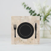 Plattensetzgabel Messer Spoon Vintage Briefmarke Einladung (Stehend Vorderseite)