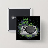 Plattenspieler-DJ-Vektor Button (Vorne & Hinten)