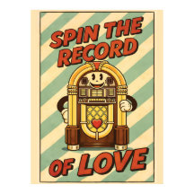 Plattenspieler Jukebox Liebe Retro Vintage Poster