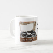 Plattenspieler Musiknoten Kaffeetasse (Vorderseite Links)